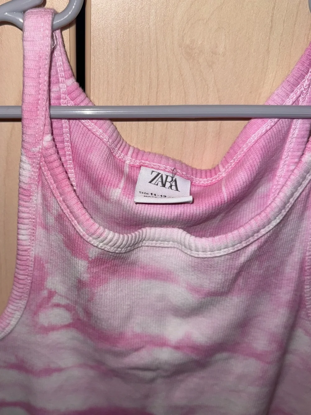 ZARA Girls Pink Tie Dye Tank Dress Size 11-12 152cm Sleeveless